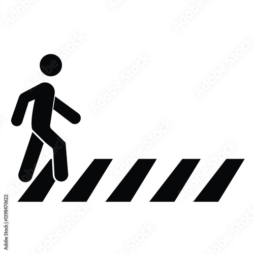 pedestrian crossing icon. Zebra crossing. Vector icon isolated on white background. vector illustration