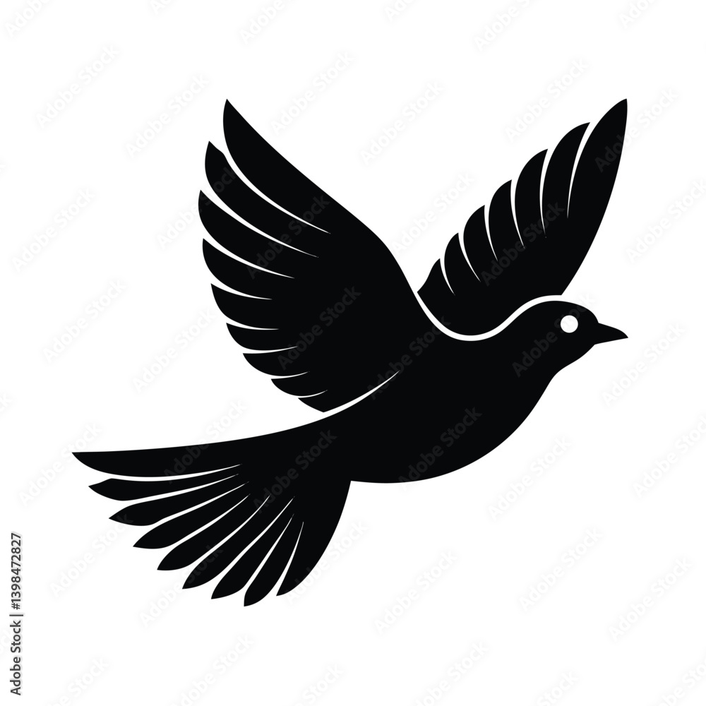 Fototapeta premium bird flight vector art silhouette