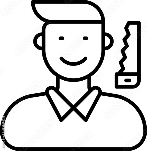 Carpenter icon stock vector illustration