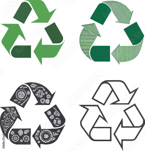 recycling symbols green circular arrows