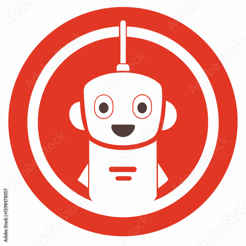 Minimal Handheld Radio Communication Device Mascot Logo in Circle Design