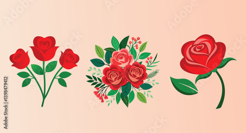 Fresh beautiful rose isolated on white background with clipping path