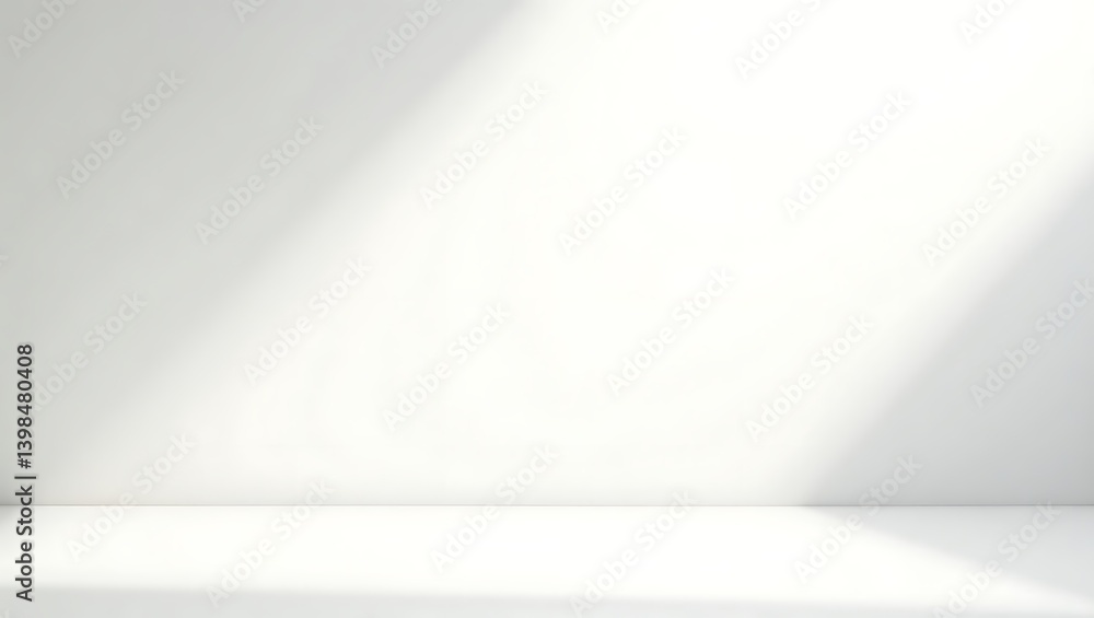 Serene White Room Minimalist Background with Soft Sunlight Clean Lines and Bright Space Serene White Room Minimalist Background with Soft Sunlight Clean Lines and Bright Space