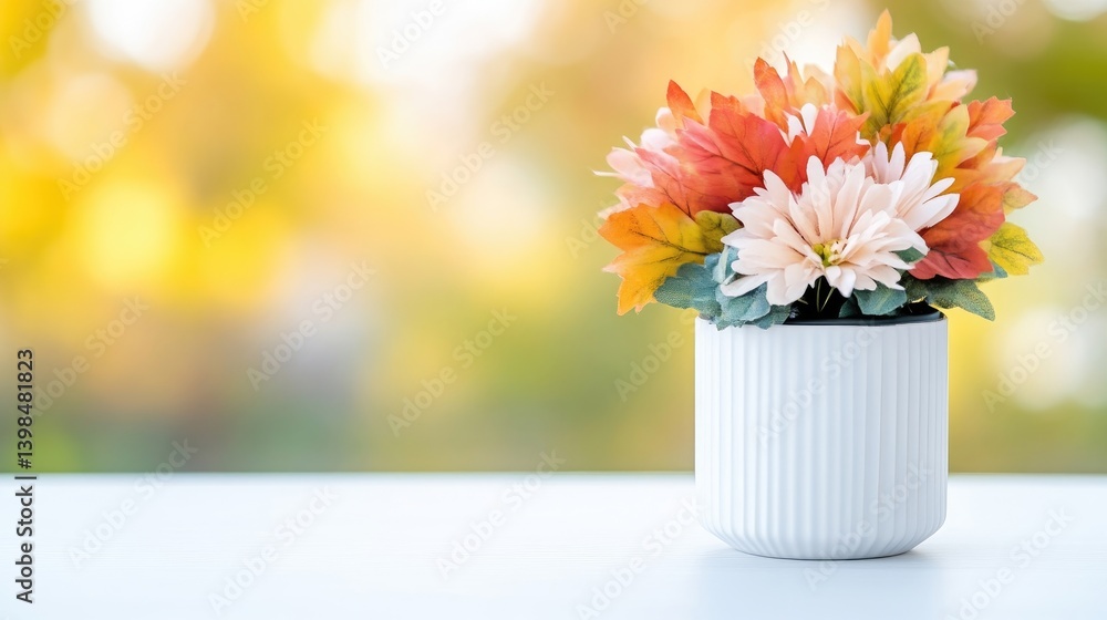 Fototapeta premium Autumnal floral arrangement on a table
