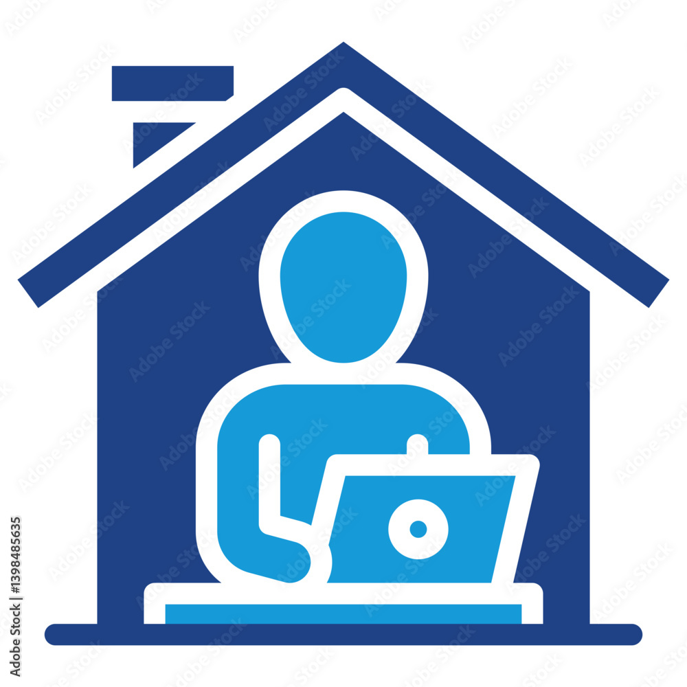 Obraz premium Work From Home Icon
