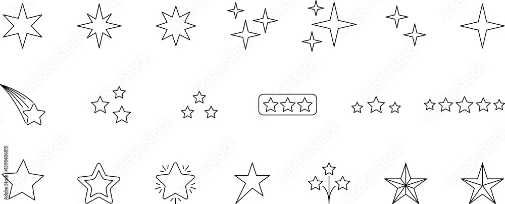 stars icon set, twinkle shining star shape symbols, icons, elements. Modern geometric sparkle black silhouettes sign stars icon set, twinkle shining star shape symbols, icons, elements. Modern geometric sparkle black silhouettes sign
