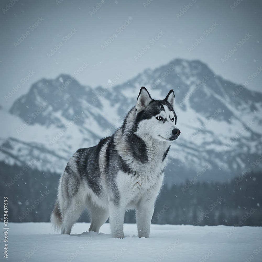 Naklejka premium A Dog, Golden retriever, sitting in lush green grass, park setting, warm sunset light, bokeh background