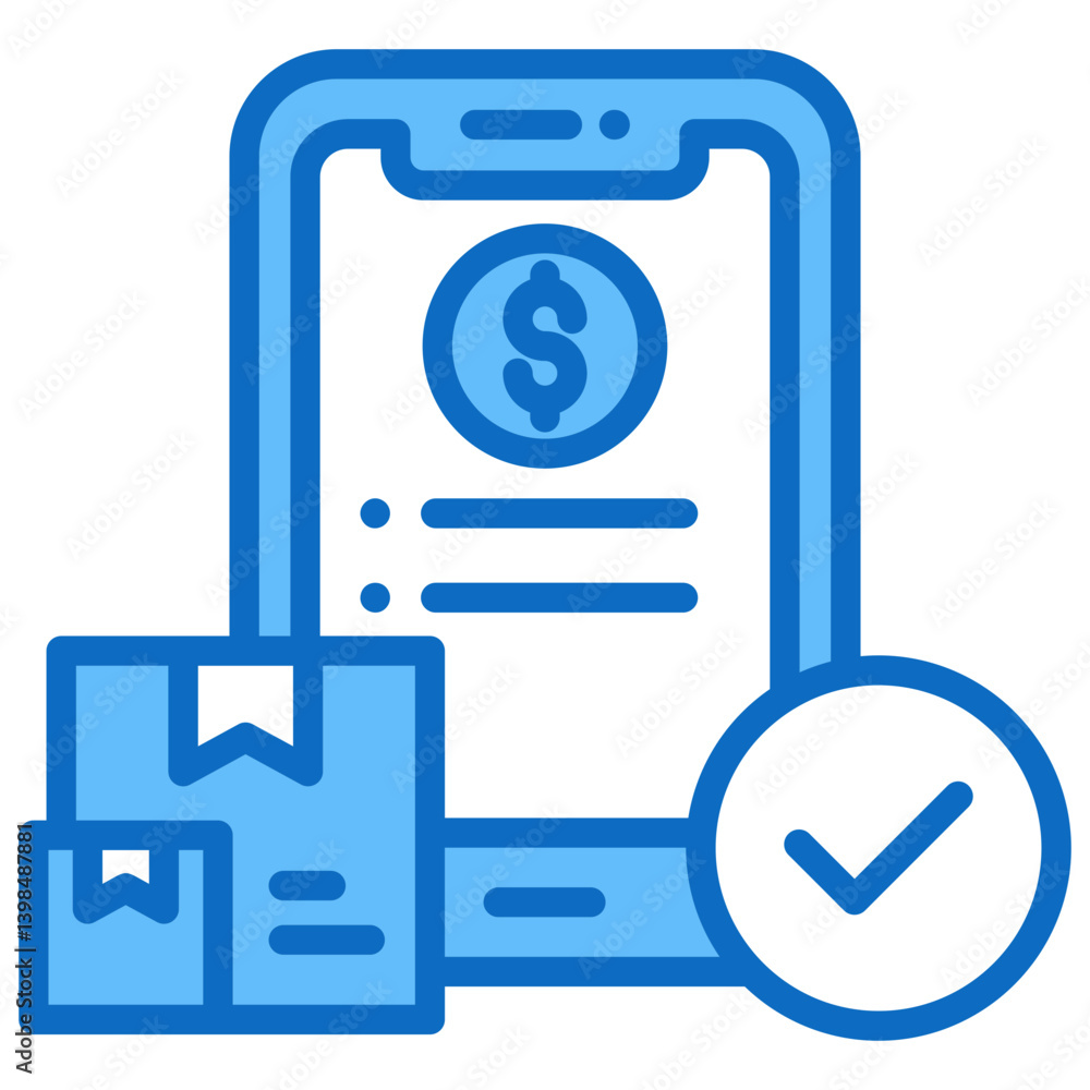 Payment Completed Icon Commerce Blue Fill Design Vector Concept Payment Completed Icon Commerce Blue Fill Design Vector Concept