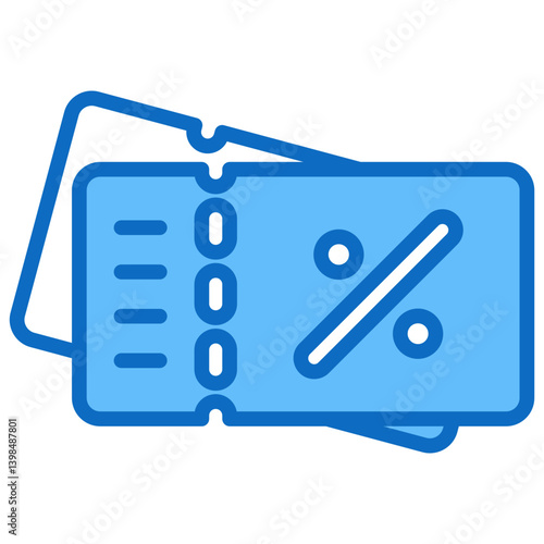 Coupon and Voucher Icon Commerce Blue Fill Design Vector Concept