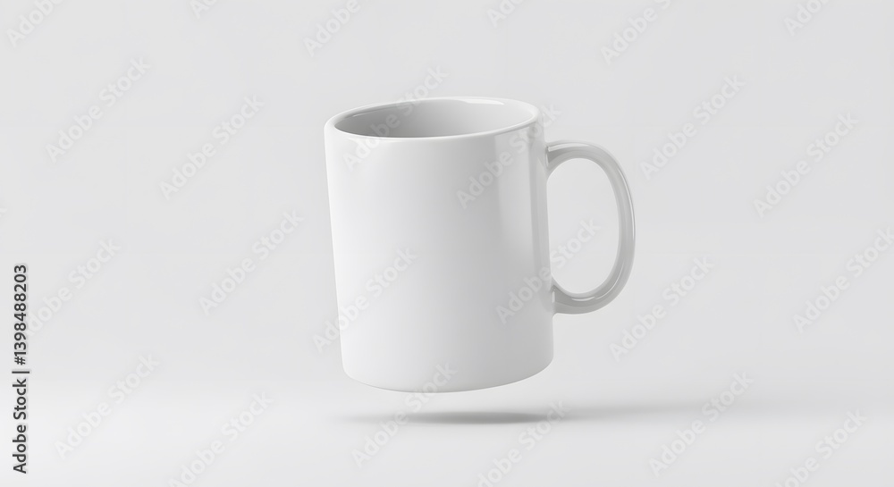 Fototapeta premium Blank White Coffee Mug Mockup for Branding and Design Projects