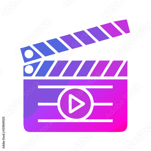 glossy movie clapper icon, glossy movie clapper vector illustration-simple illustration of glossy movie clapper, perfect for glossy movie clapper logos and icons