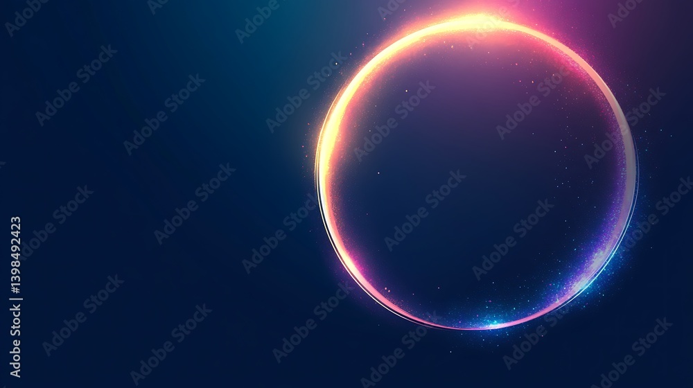Abstract circle, vibrant colors, dark space Abstract circle, vibrant colors, dark space