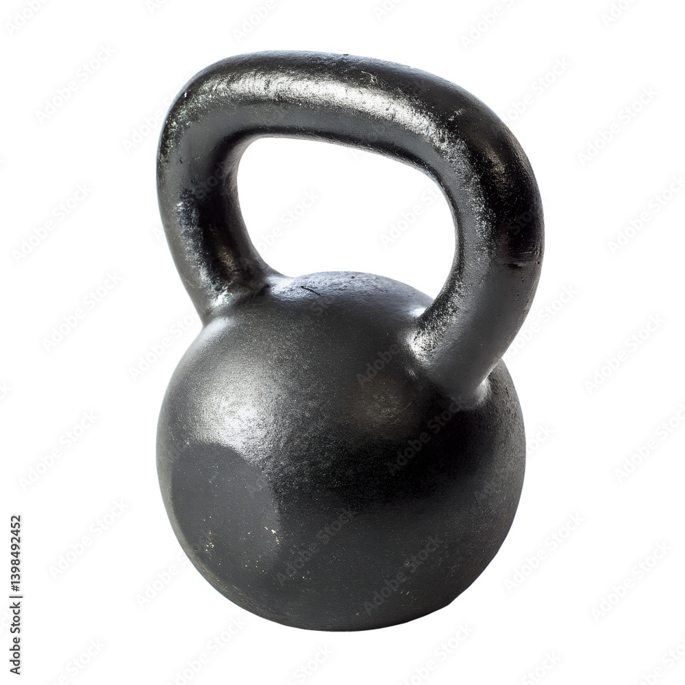 Fototapeta premium Watercolor Black kettlebell isolated on transparent background