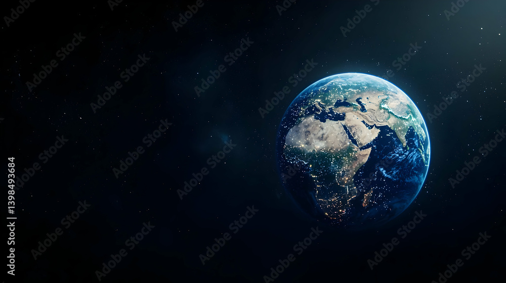 Obraz premium Pixelated Earth In Space
