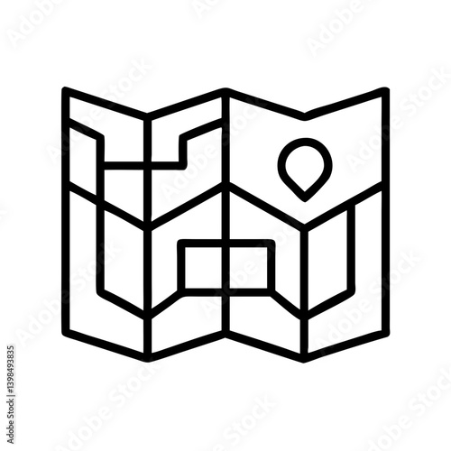 Map icon vector graphic for location finding and travel destination with route planning design