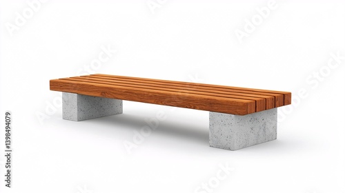 Minimalist Wooden Bench with Concrete Base for Modern Spaces
