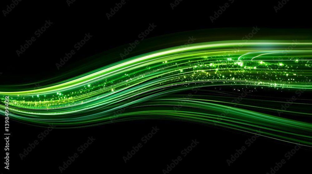 Abstract Green Light Wave Design Abstract Green Light Wave Design