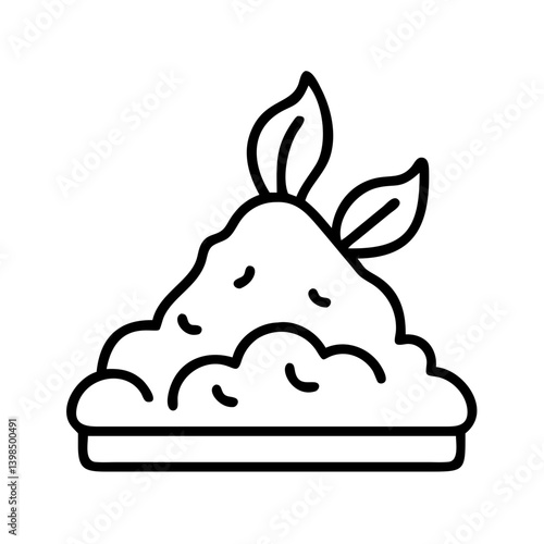 Organic compost pile with leaves vector illustration for gardening and sustainable agriculture use