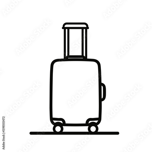 Iconic luggage illustration on a minimalistic background  
