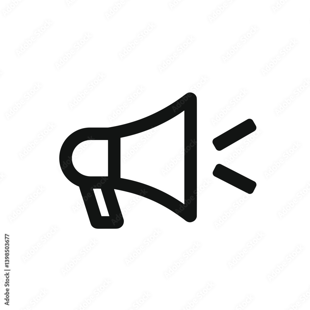 Megaphone icon in flat design on white background Megaphone icon in flat design on white background