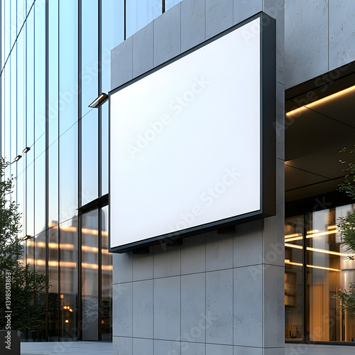 Mockup outdoor exposto na parede de uma cidade moderna, ilustração arte para apresentação de logo, logomarca, logotipo. Criação de arte para mockups de design.