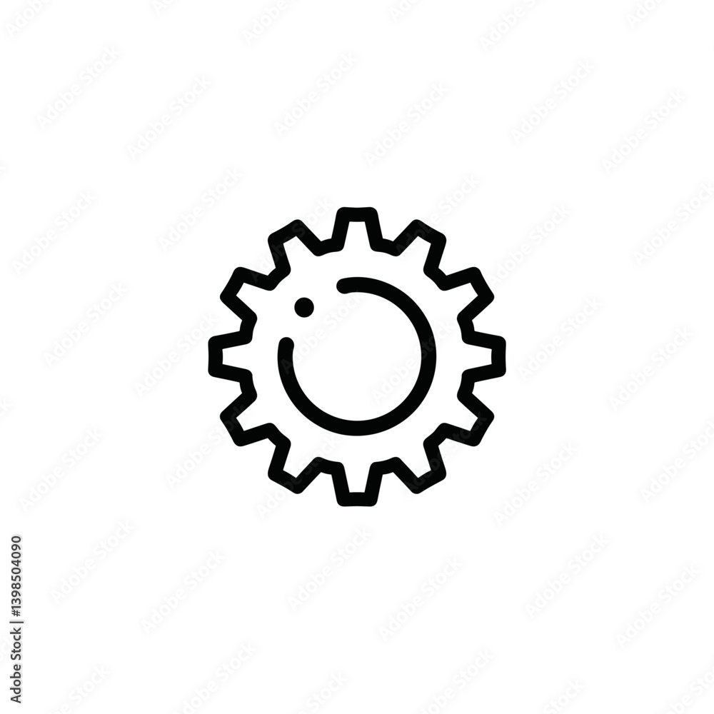 Gear Icon in Minimalist Style for Industrial Design Gear Icon in Minimalist Style for Industrial Design