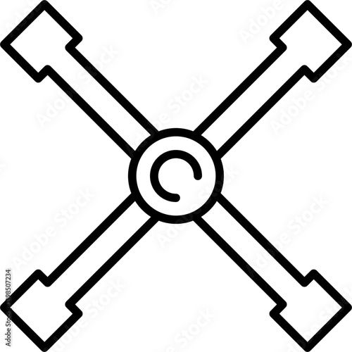 Lug Wrench Icon Vector Element