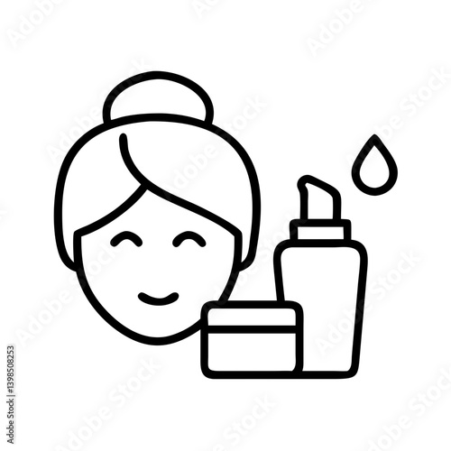 Woman face skincare routine beauty treatment facial serum moisturizer wellness spa product line art