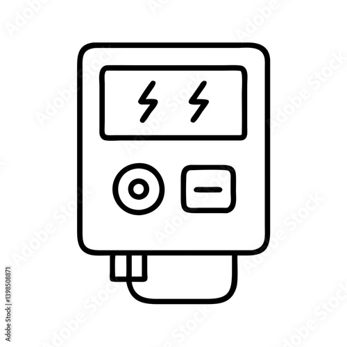 Electric meter electricity power energy measurement device voltage current icon symbol vector drawing