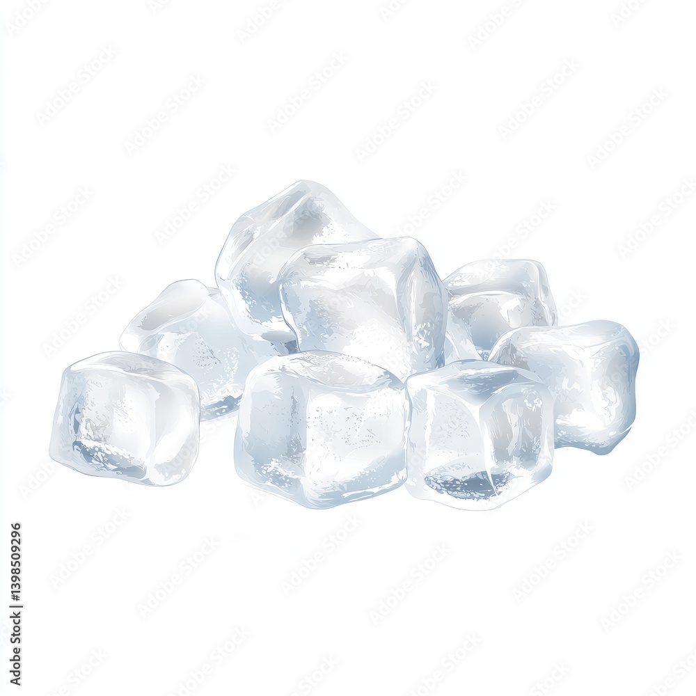 Pile of clear ice cubes Pile of clear ice cubes