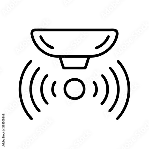 Motion sensor detector outline icon vector illustration for security and automation system design