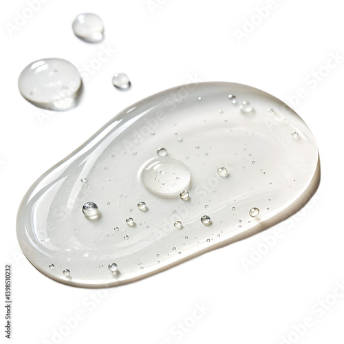 Watercolor Texture swatch of glycerin gel transparent hyaluronic acid serum isolated on transparent background