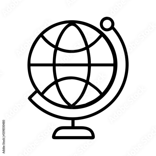 Globe icon vector illustration for education geography and world map learning resource design