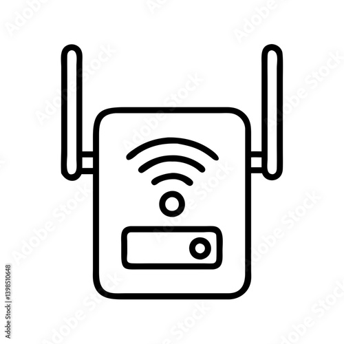 Wireless wifi repeater signal booster extender antenna network connection device icon vector