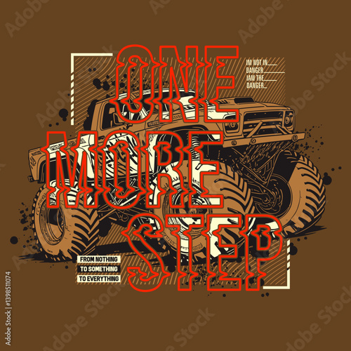 Big Monster Truck extreme collection, vector illustration