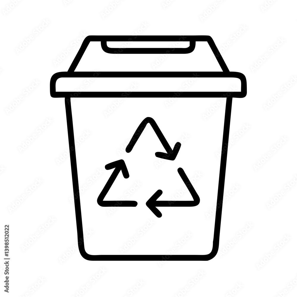 Recycle bin vector icon illustration of waste management and environmental protection concept design Recycle bin vector icon illustration of waste management and environmental protection concept design