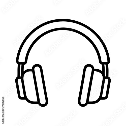 Headphones vector icon, audio listening device, music headset, sound equipment accessory outline