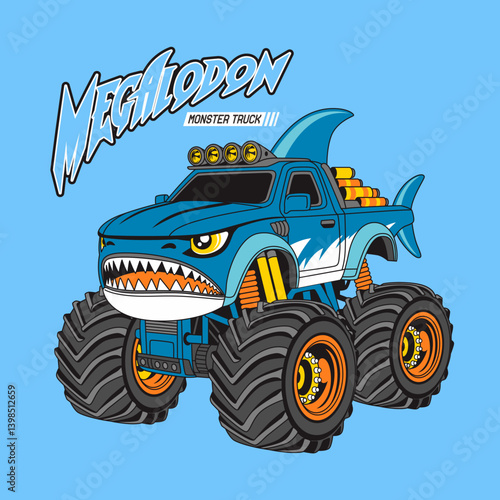 Monster Truck extreme collection, vector illustration