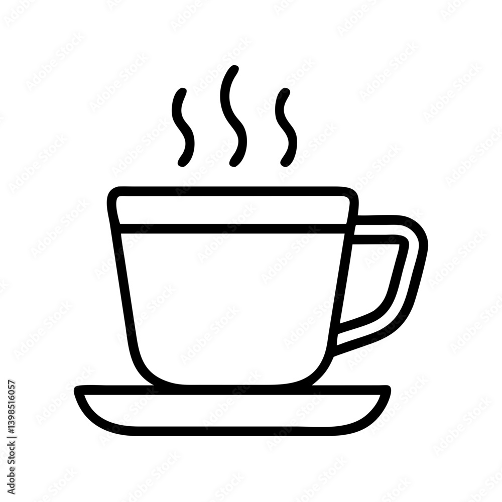 Hot coffee cup vector icon illustration, cafe drink, coffee shop, beverage, breakfast, morning, tea, espresso, latte Hot coffee cup vector icon illustration, cafe drink, coffee shop, beverage, breakfast, morning, tea, espresso, latte