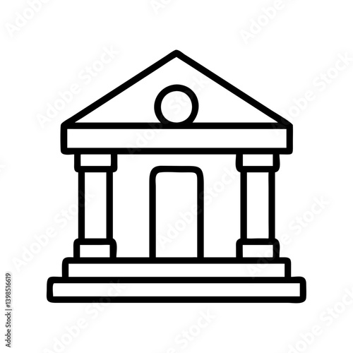Outline bank building icon vector illustration courthouse government finance architecture symbol design
