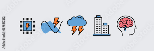 Icons depicting edge computing and 6G network technology
