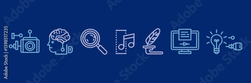 Vector illustration of AI-powered creativity and generative tools