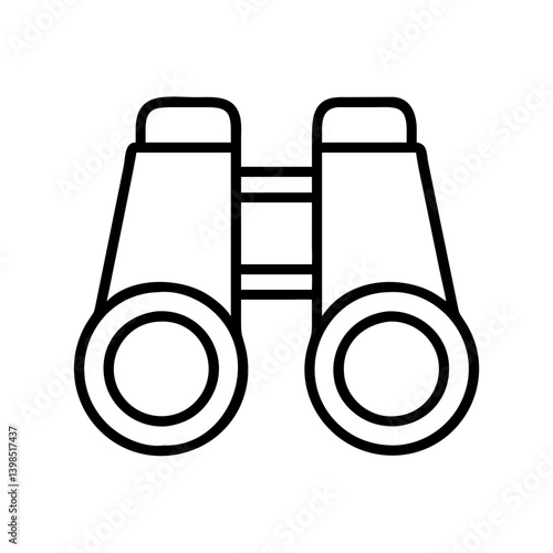 Binoculars vector icon illustration, optical instrument for distance viewing and spying tool