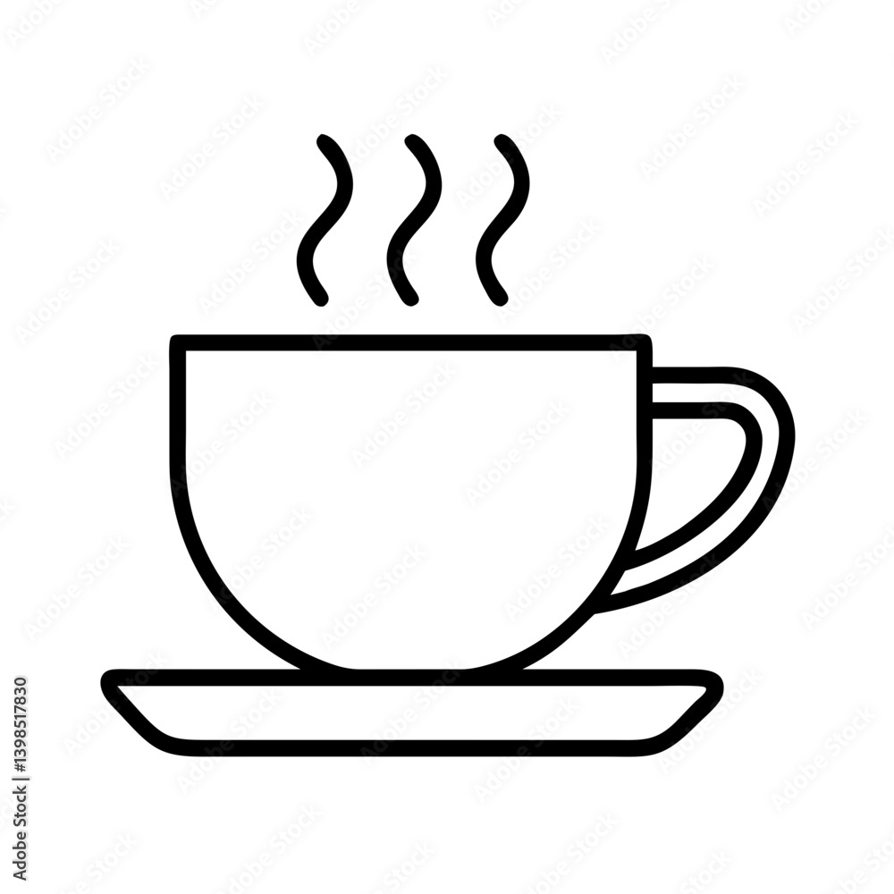 Hot coffee cup vector illustration steaming coffee mug icon coffee break cafe beverage design Hot coffee cup vector illustration steaming coffee mug icon coffee break cafe beverage design