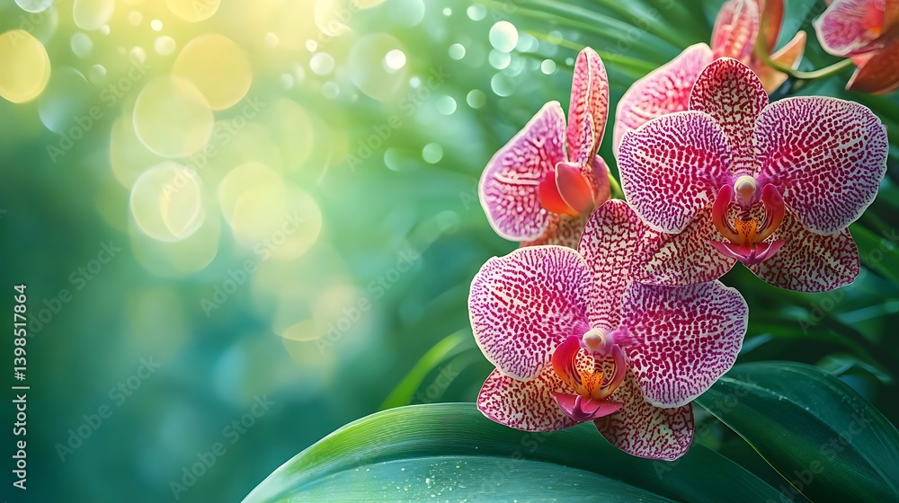 orchid flowers on green background orchid flowers on green background