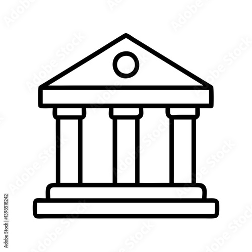 Vector illustration of a courthouse building icon government architecture symbol design element
