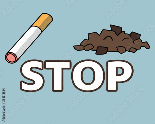 Stop Smoking Now: Bold Graphic with Cigarette and Broken Background