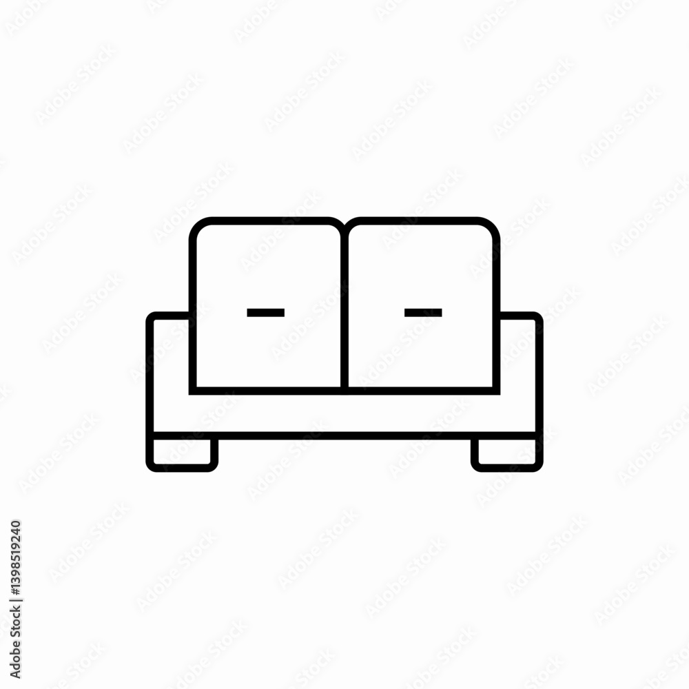 Comfortable sofa furniture icon vector sign Comfortable sofa furniture icon vector sign