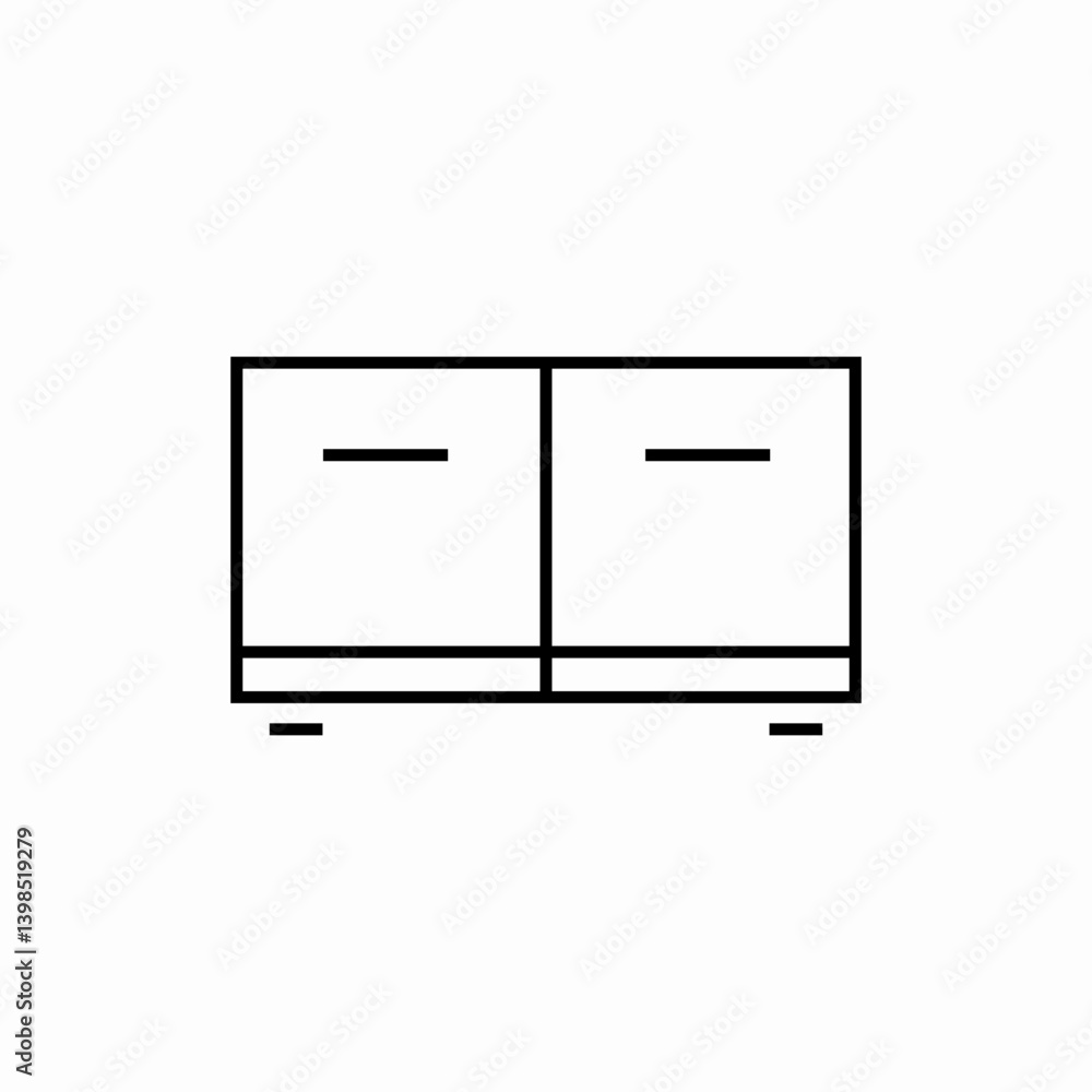 Living room cabinet icon vector sign Living room cabinet icon vector sign