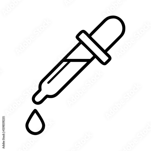 Dropper tool vector icon for laboratory, medicine, chemistry, and science applications design use
